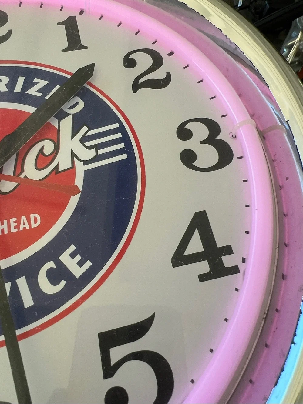 Vintage style Buick Service neon color changing light clock